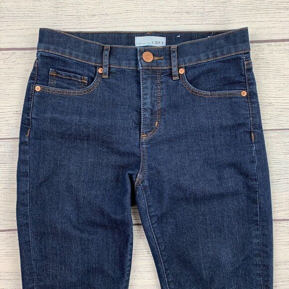 LOFT Jeans 26 / 2 Skinny Dark Wash Inseam 28.5" - Picture 3 of 9